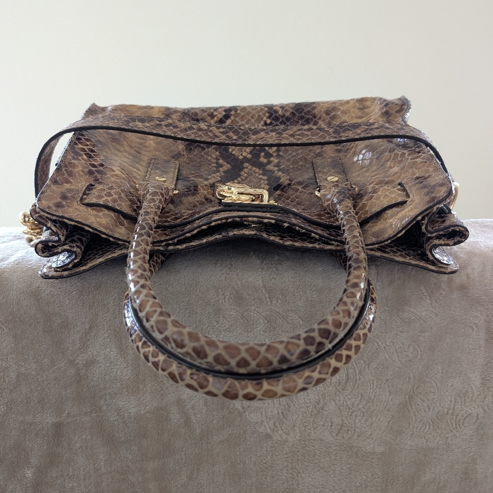 Michael Kors Hamilton Snake Print Satchel Bag - Picture 14 of 16